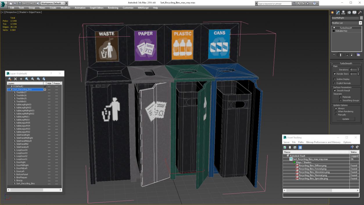 Sort Recycling Bins 3D model