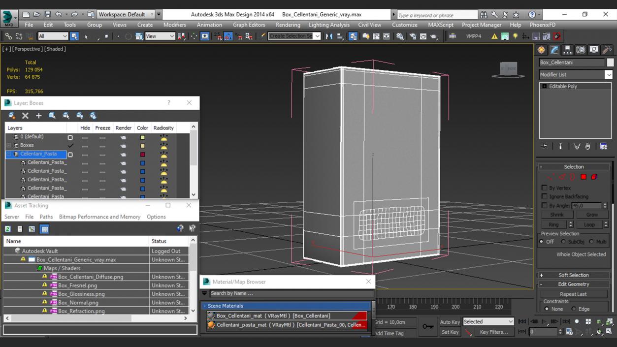 3D Box Cellentani Template model