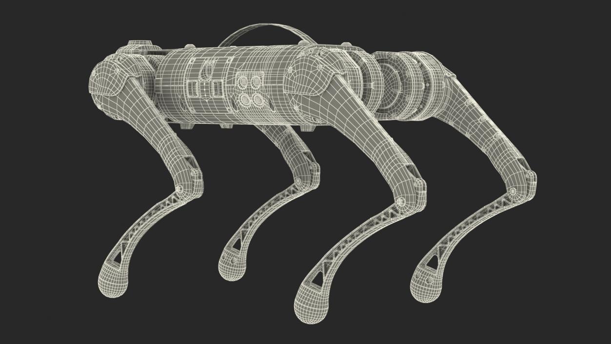 3D Yellow Dog Robot Rigged model