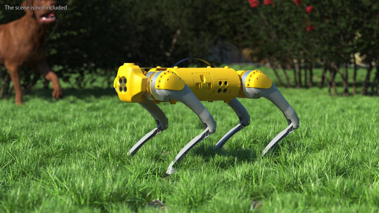 3D Yellow Dog Robot Rigged model