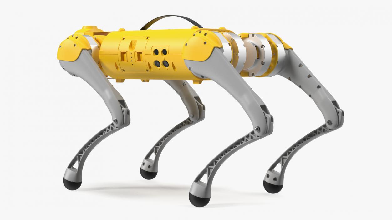 3D Yellow Dog Robot Rigged model