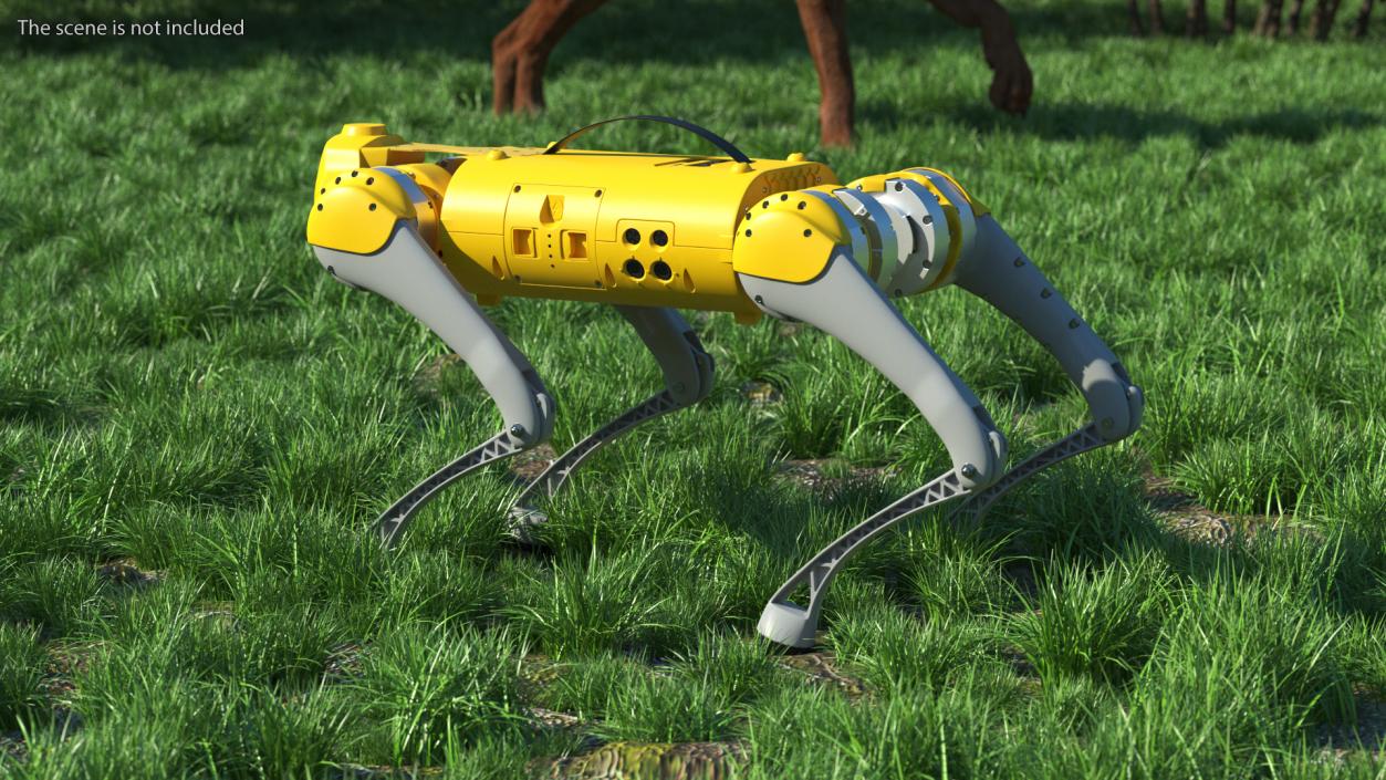 3D Yellow Dog Robot Rigged model