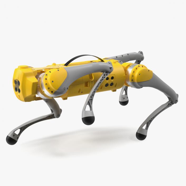 3D Yellow Dog Robot Rigged model