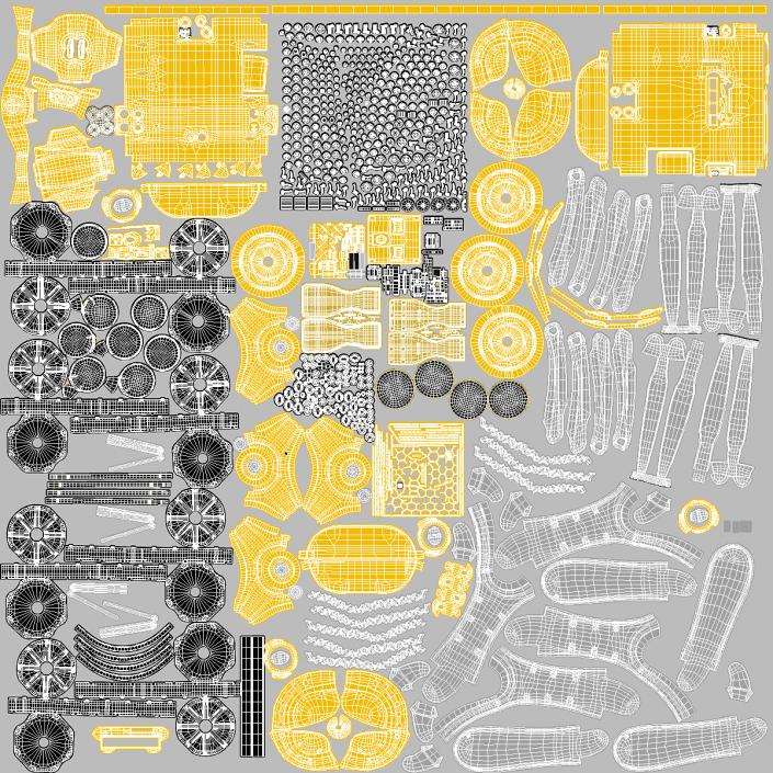 3D Yellow Dog Robot Rigged model