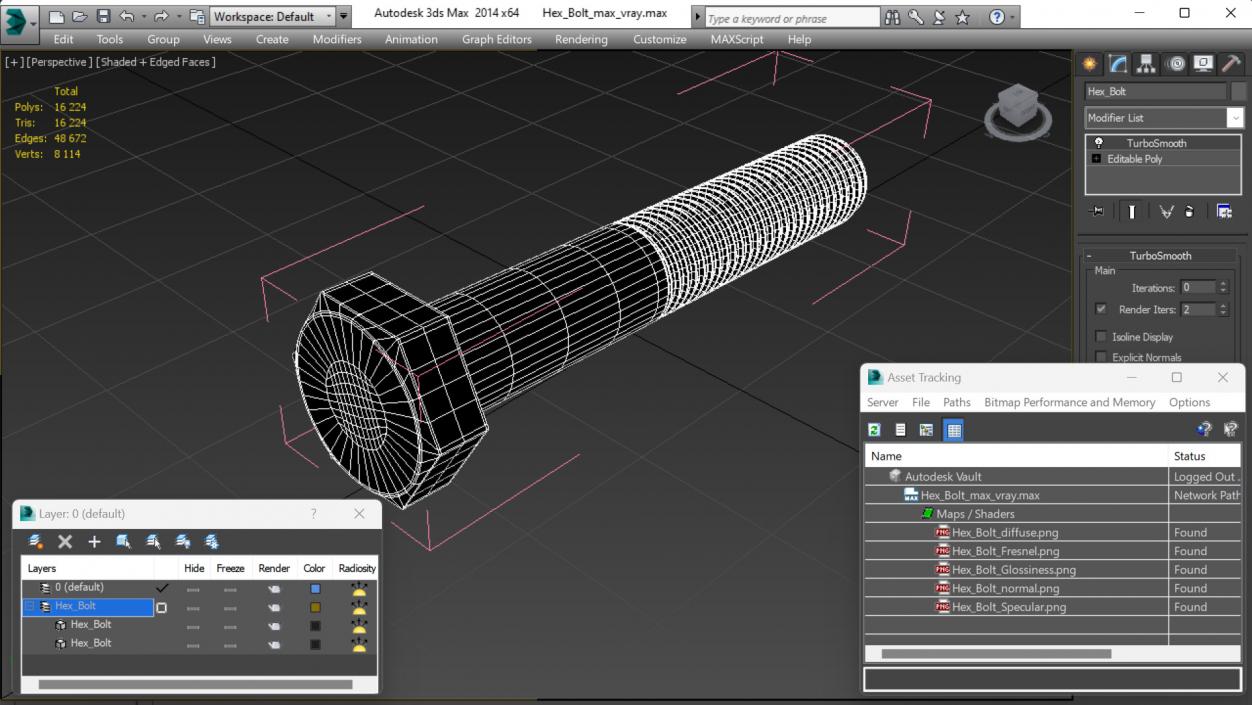 3D model Hex Bolt 2