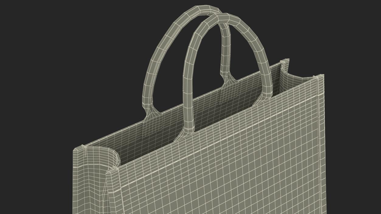 Embroidery Book Tote Bag Blue 3D model