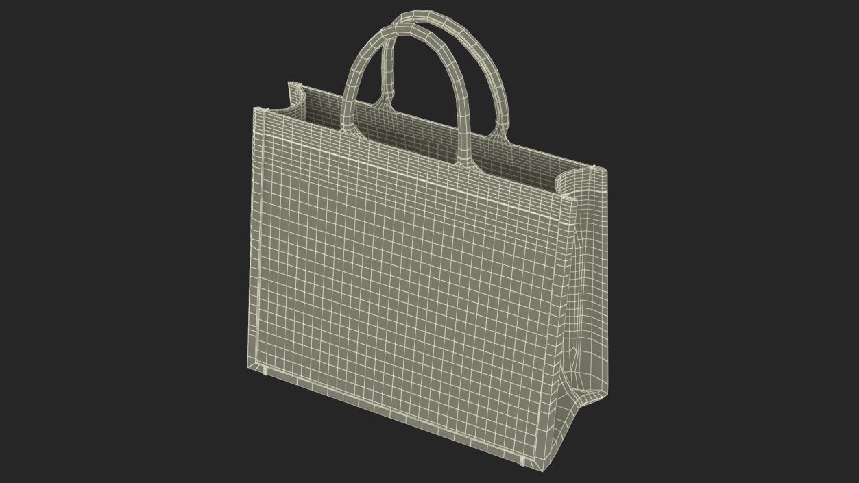 Embroidery Book Tote Bag Blue 3D model