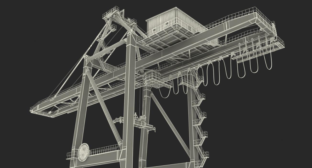 Container Crane Rigged Blue 3D