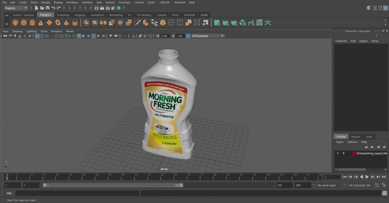 Dishwashing Liquid Morning Fresh Open Bottle 3D model