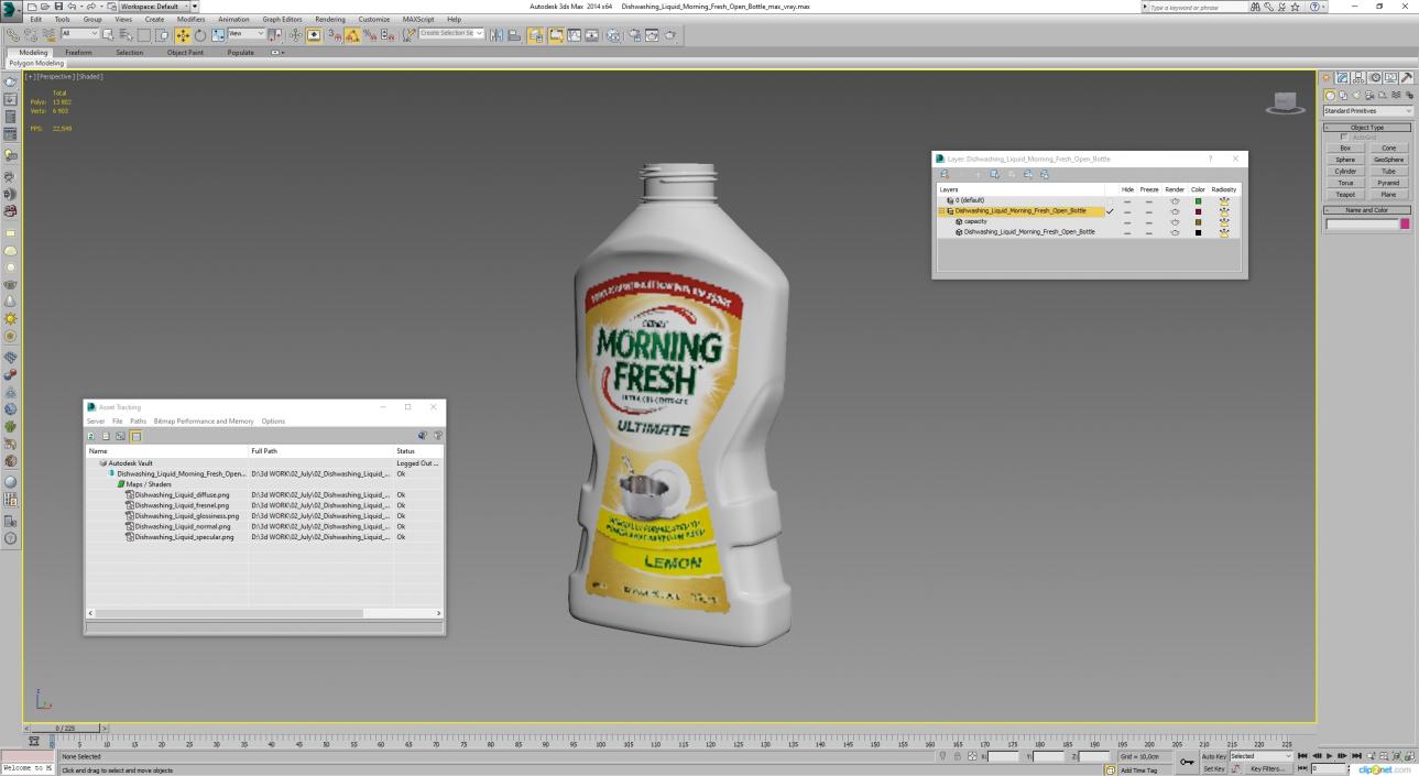 Dishwashing Liquid Morning Fresh Open Bottle 3D model