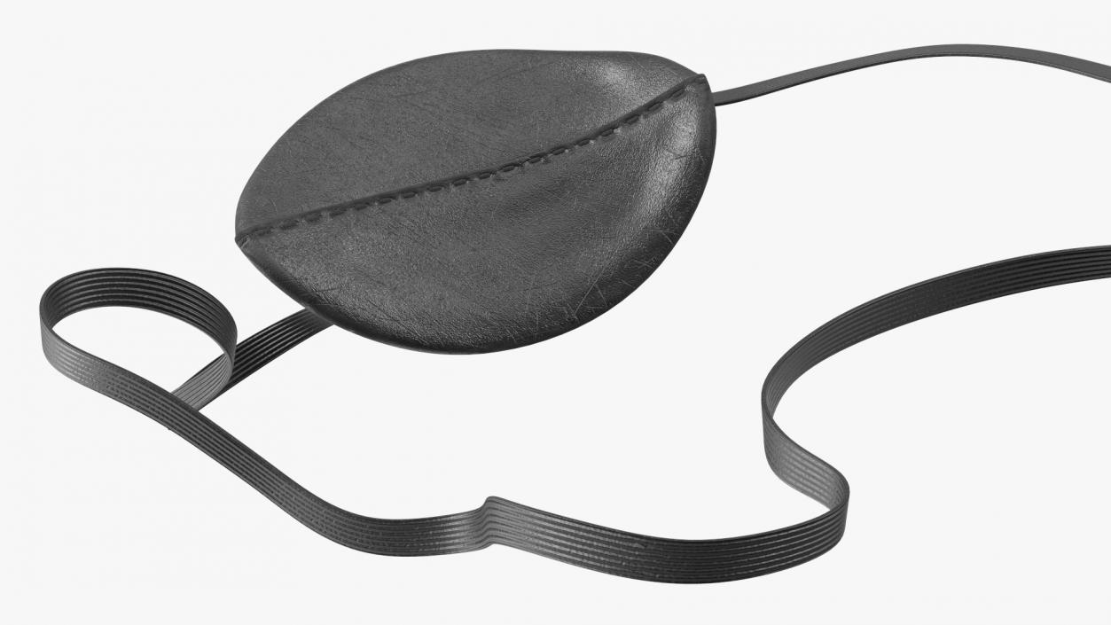 Leather Eyepatch Black 3D