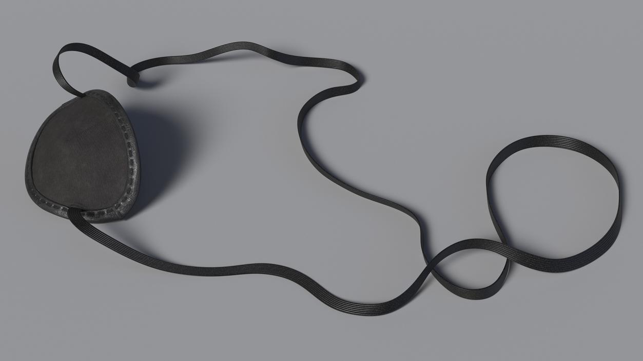 Leather Eyepatch Black 3D