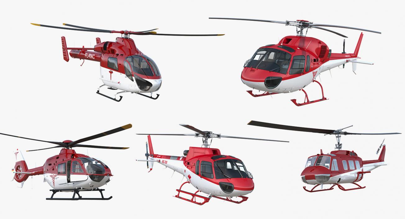 3D model Rigged Air Ambulance Helicopters 3D Models Collection 2