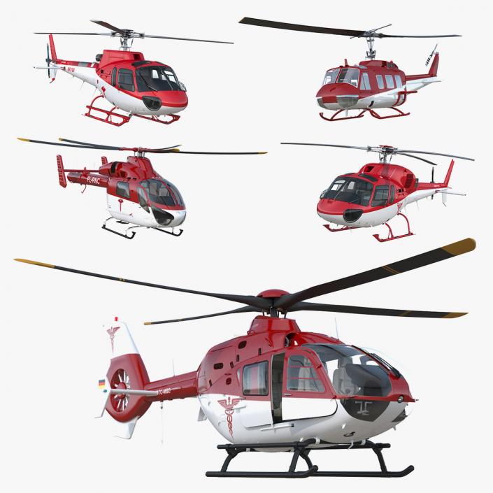 3D model Rigged Air Ambulance Helicopters 3D Models Collection 2