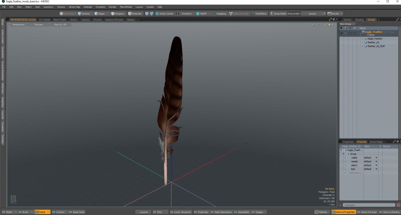 3D Eagle Feather model