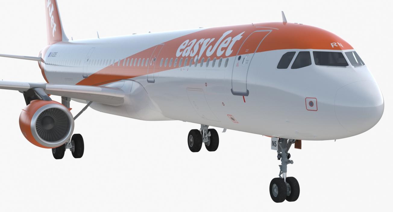 Airbus A321 EasyJet Airline Rigged 3D model