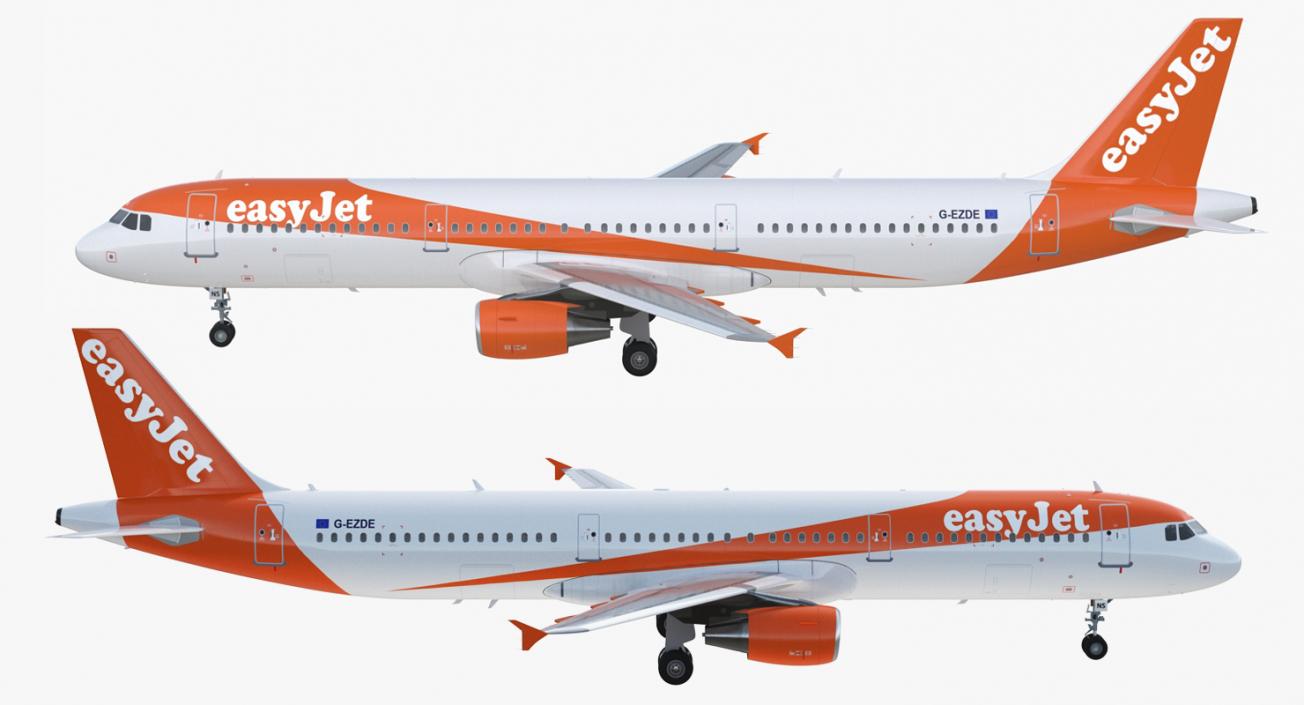 Airbus A321 EasyJet Airline Rigged 3D model