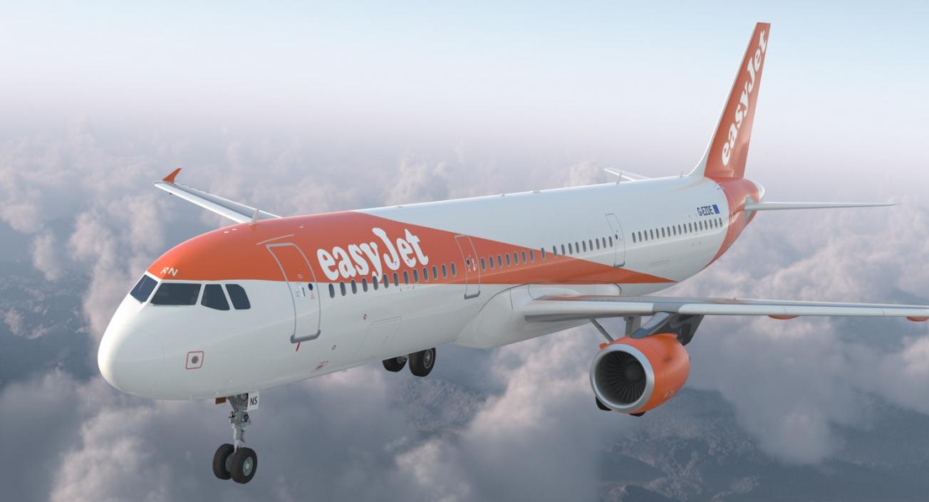 Airbus A321 EasyJet Airline Rigged 3D model