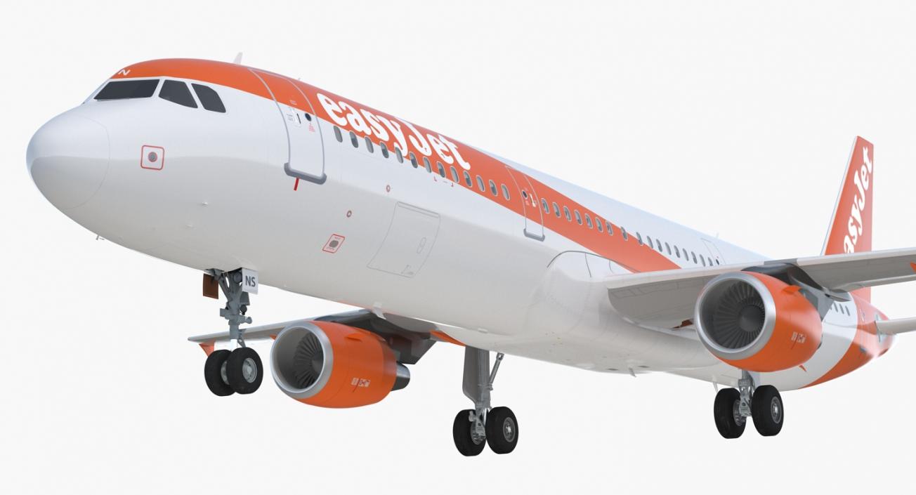 Airbus A321 EasyJet Airline Rigged 3D model