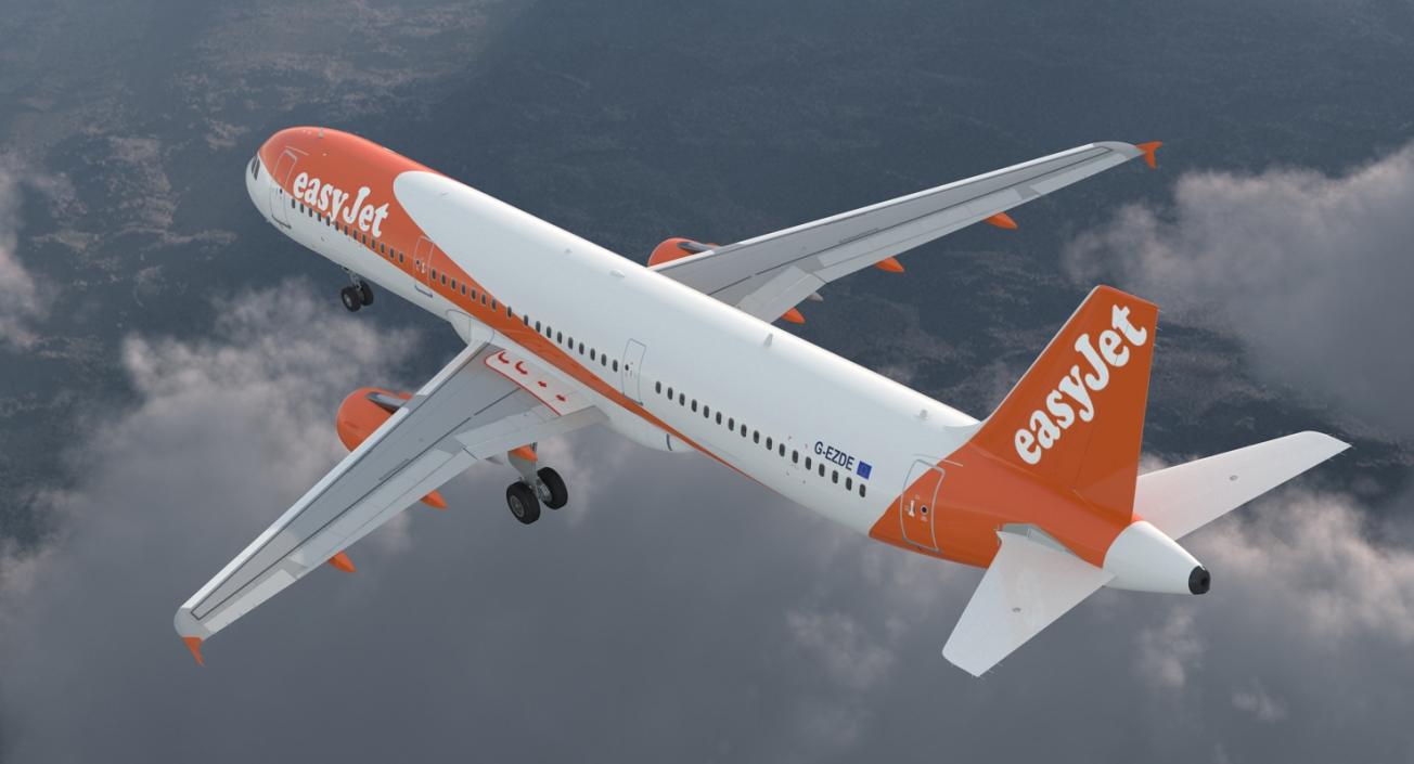 Airbus A321 EasyJet Airline Rigged 3D model