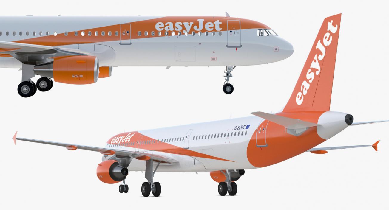 Airbus A321 EasyJet Airline Rigged 3D model