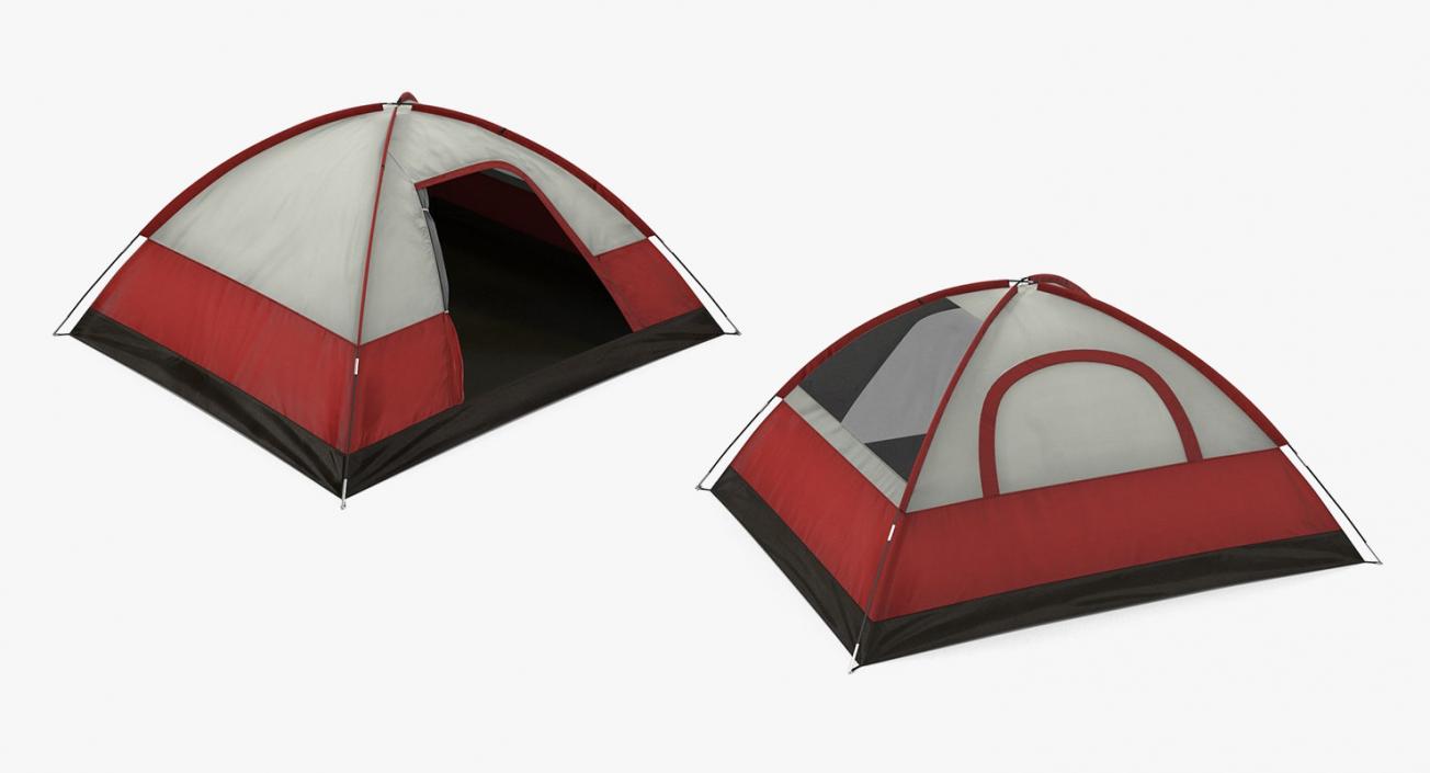 3D Camping 3D Models Collection with Man Traveler