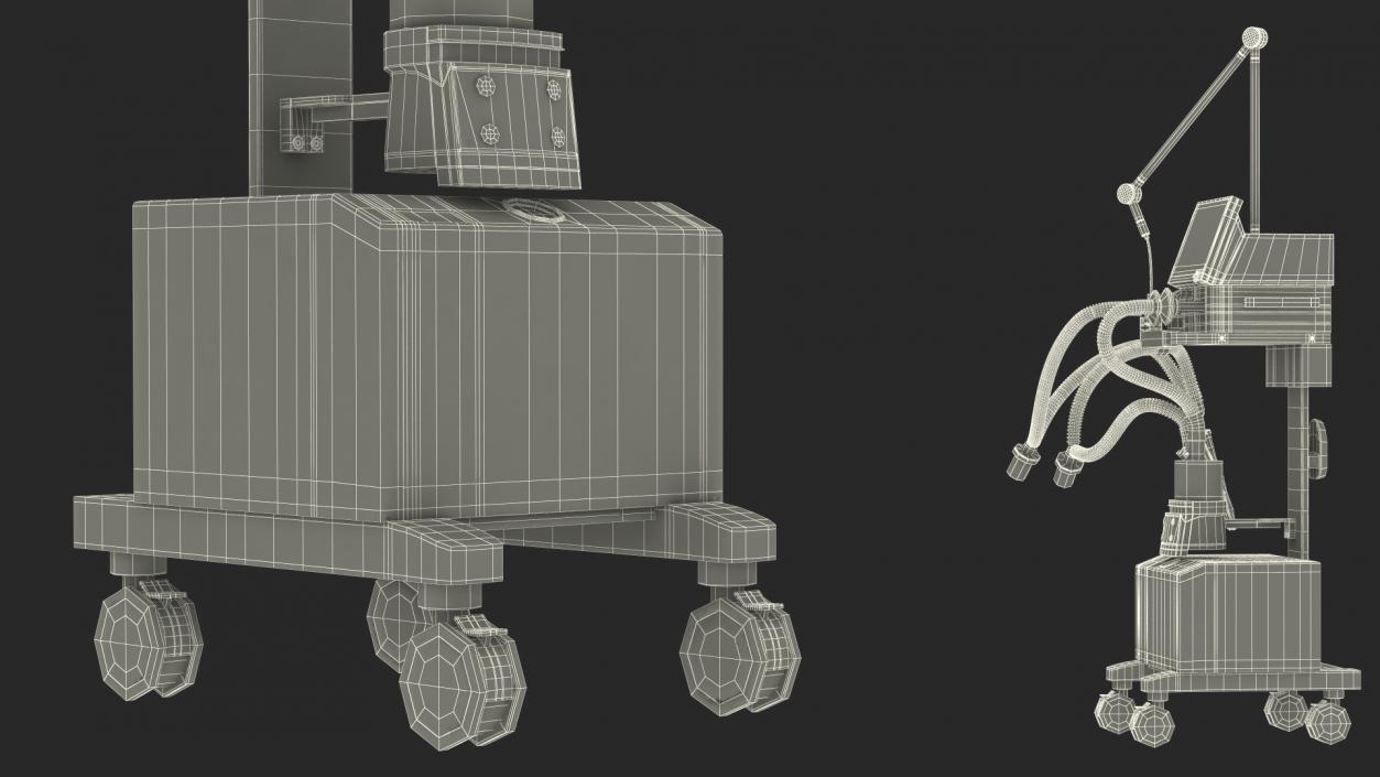 3D Mechanical Ventilator System Mindray Rigged model