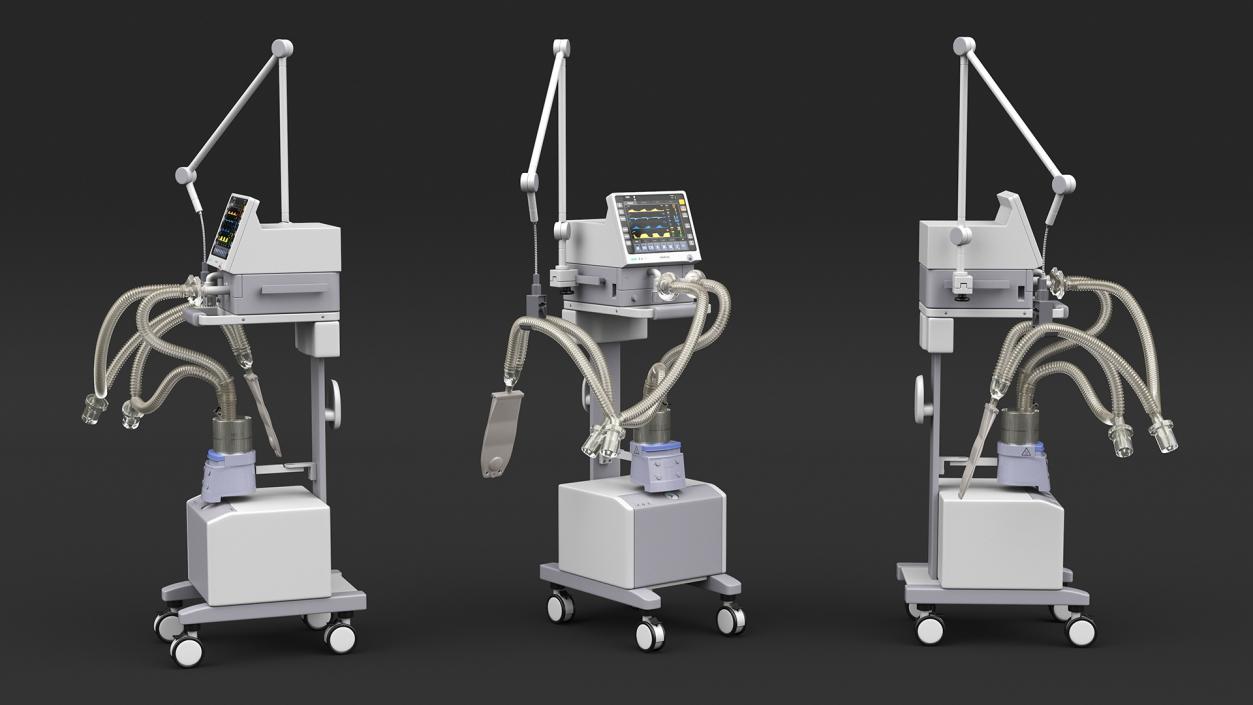 3D Mechanical Ventilator System Mindray Rigged model