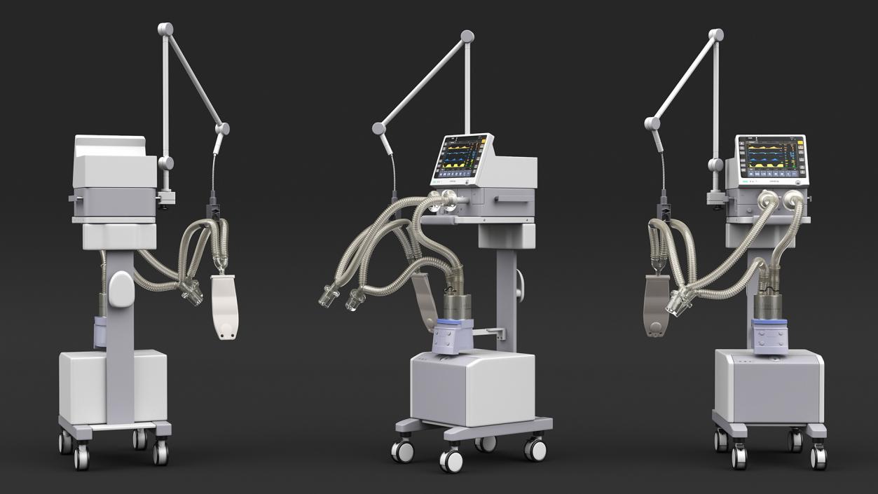 3D Mechanical Ventilator System Mindray Rigged model