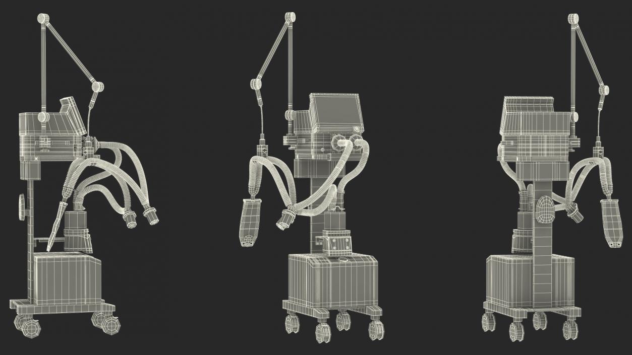 3D Mechanical Ventilator System Mindray Rigged model