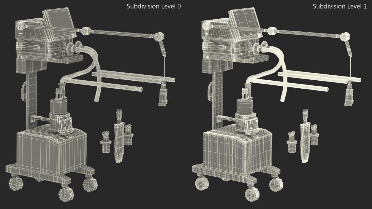 3D Mechanical Ventilator System Mindray Rigged model