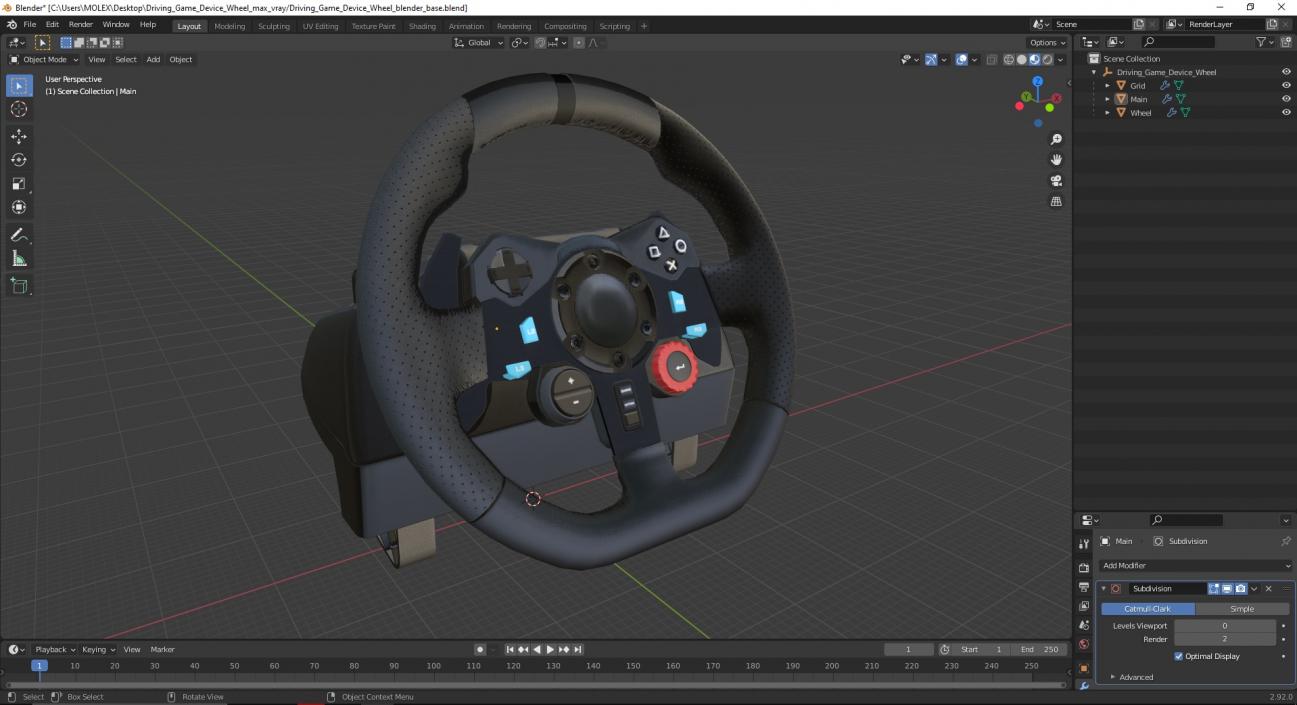 3D model Driving Game Device Wheel