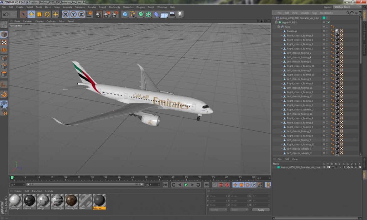 3D Airbus A350-800 Emirates Air Line model