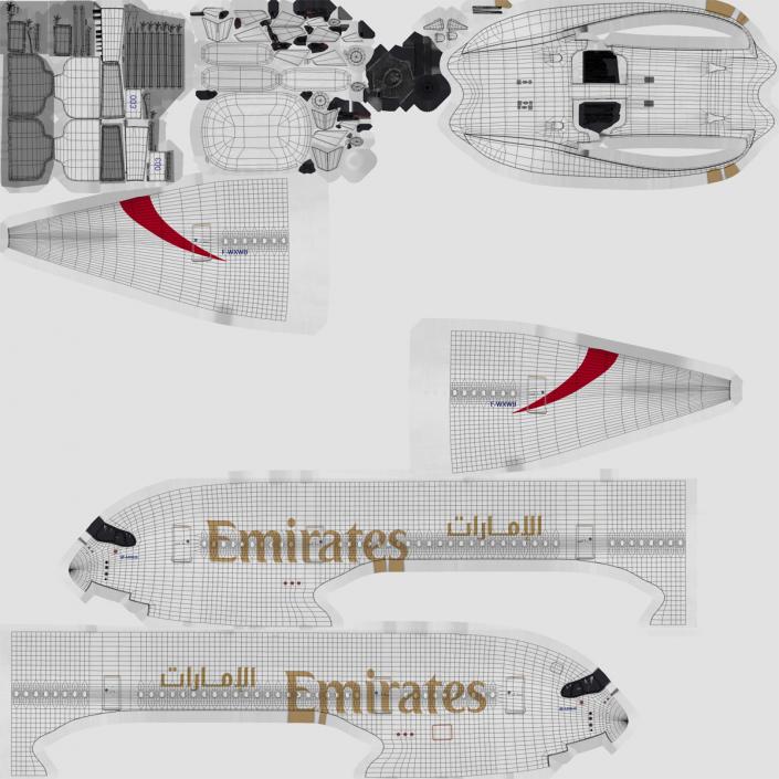 3D Airbus A350-800 Emirates Air Line model