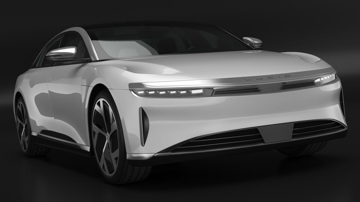 Electric Luxury Sedan Lucid Air Simple Interior 3D