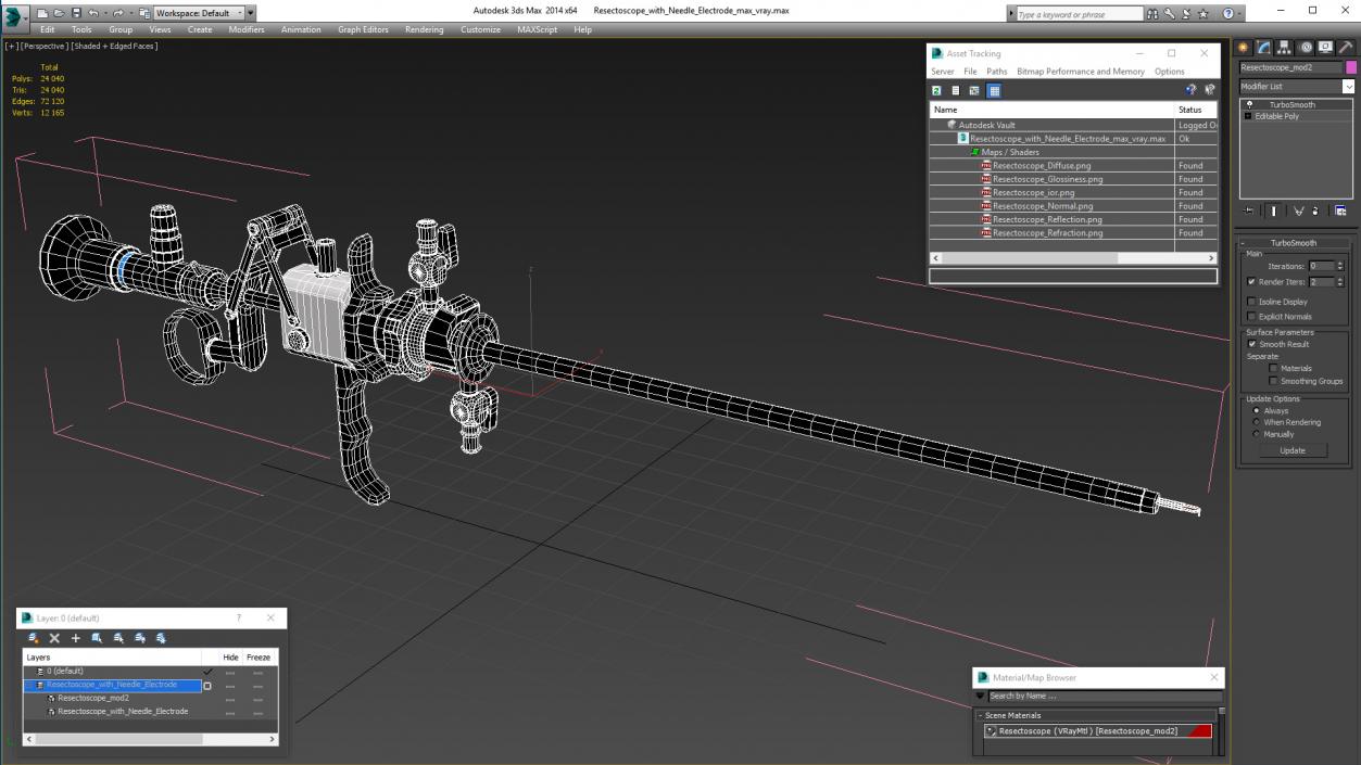 Resectoscope with Needle Electrode 3D model