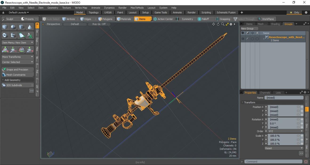 Resectoscope with Needle Electrode 3D model