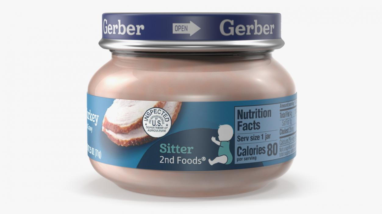 Gerber Baby Food Jars 71g Set 3D model