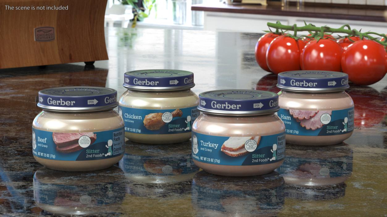 Gerber Baby Food Jars 71g Set 3D model