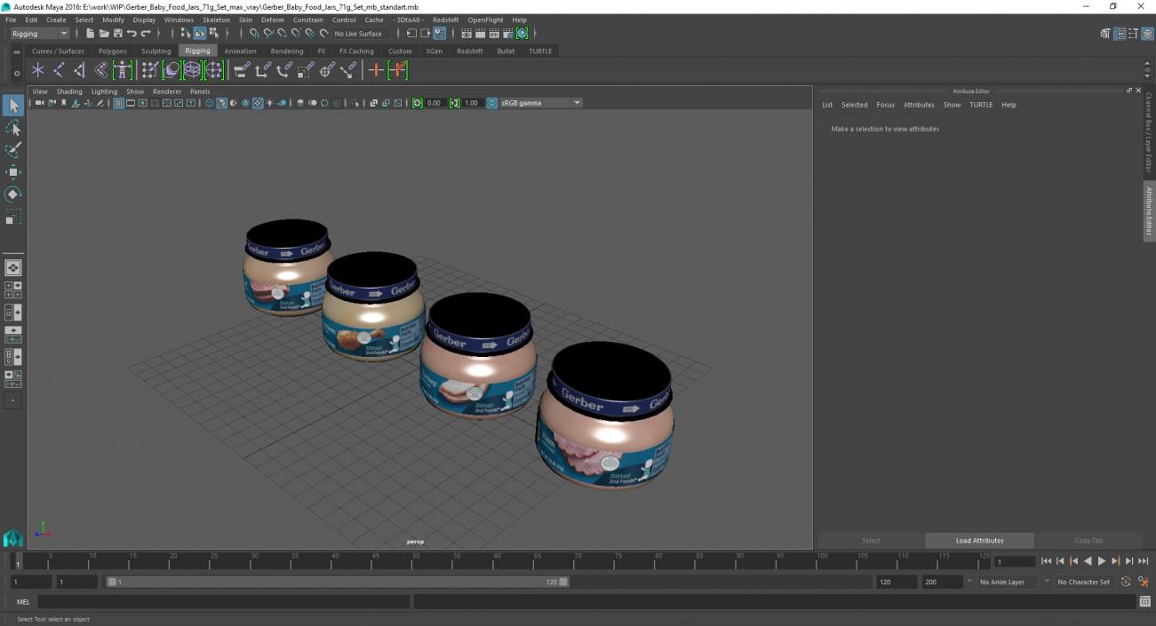 Gerber Baby Food Jars 71g Set 3D model