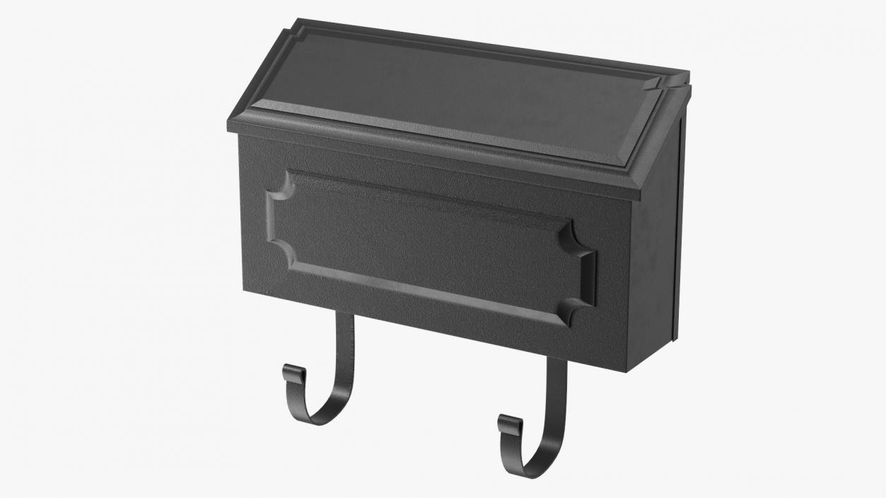 3D Wall Mount Black Standard Mailbox model