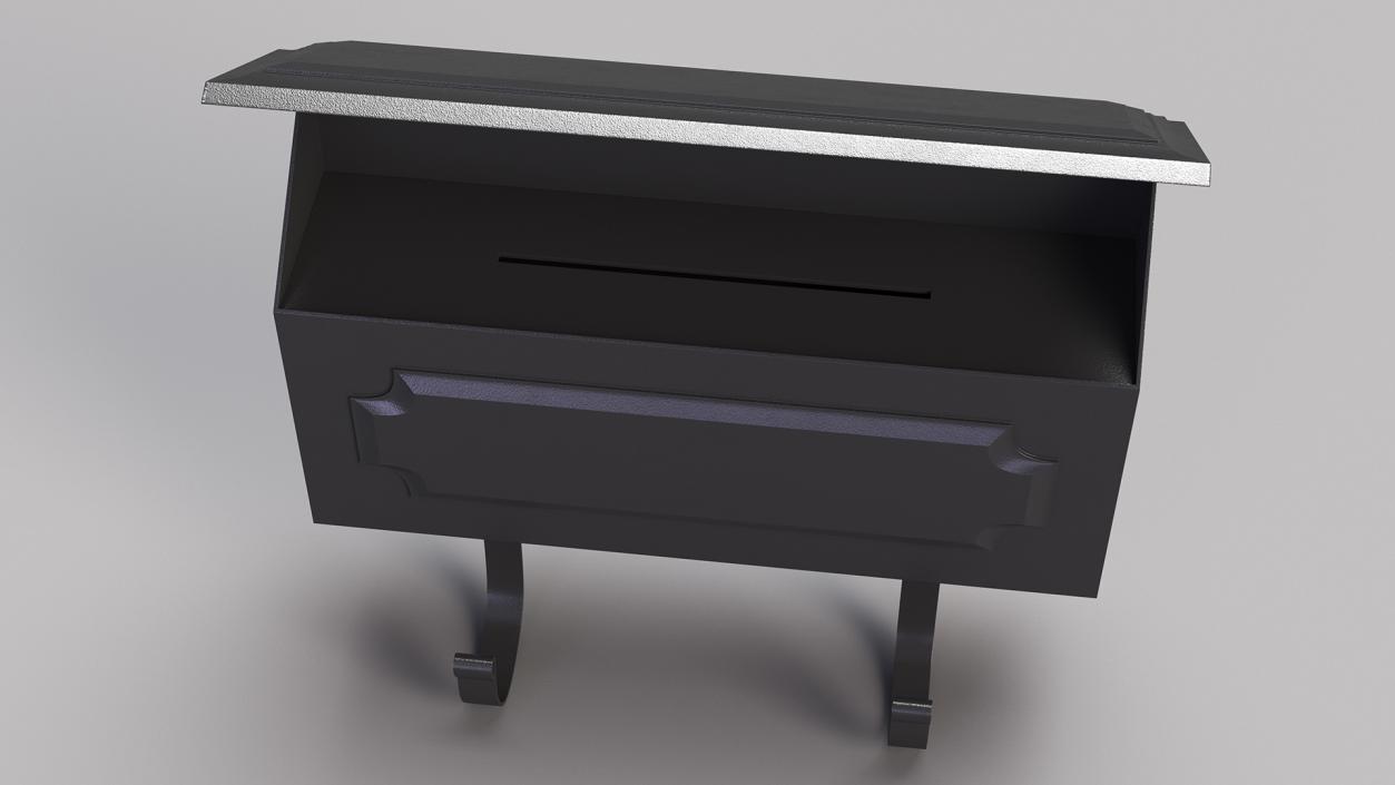 3D Wall Mount Black Standard Mailbox model