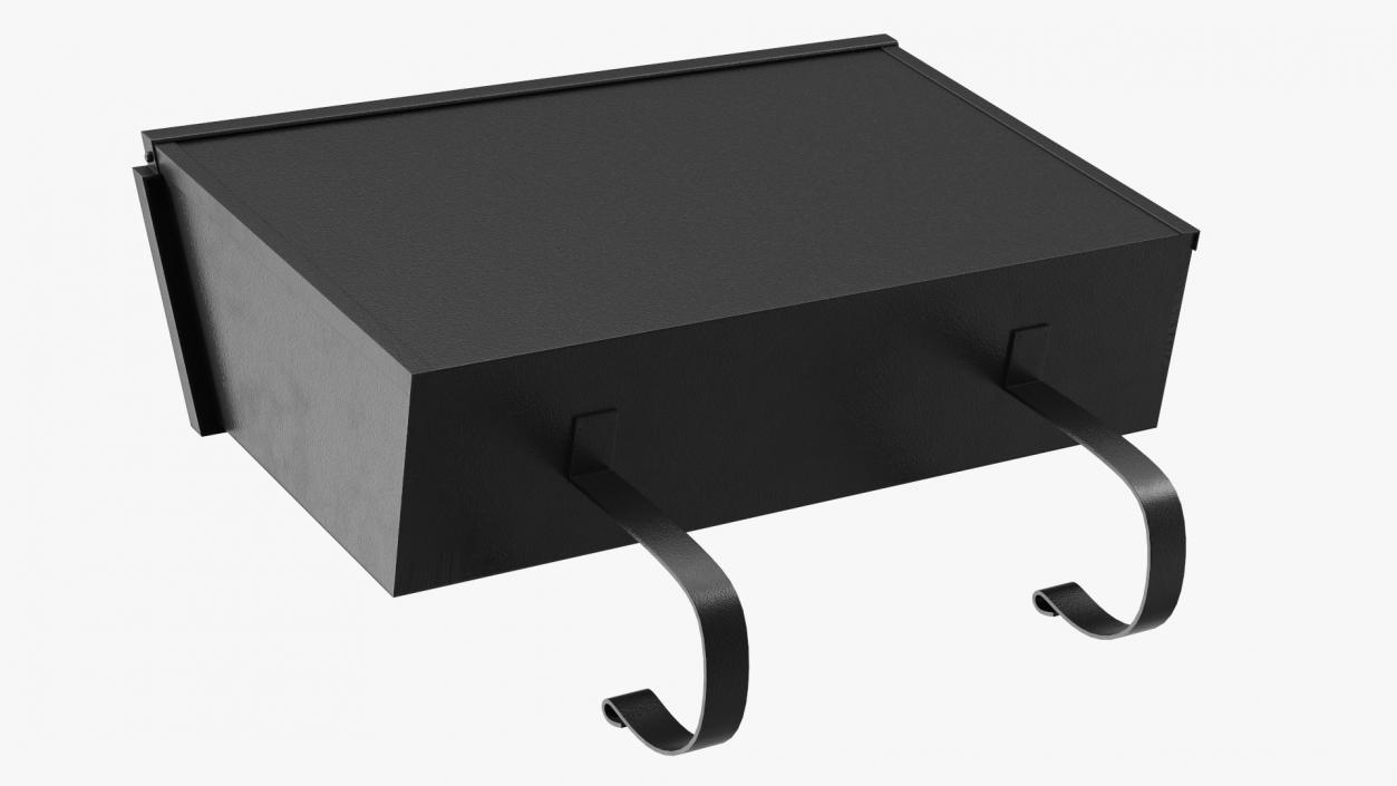 3D Wall Mount Black Standard Mailbox model