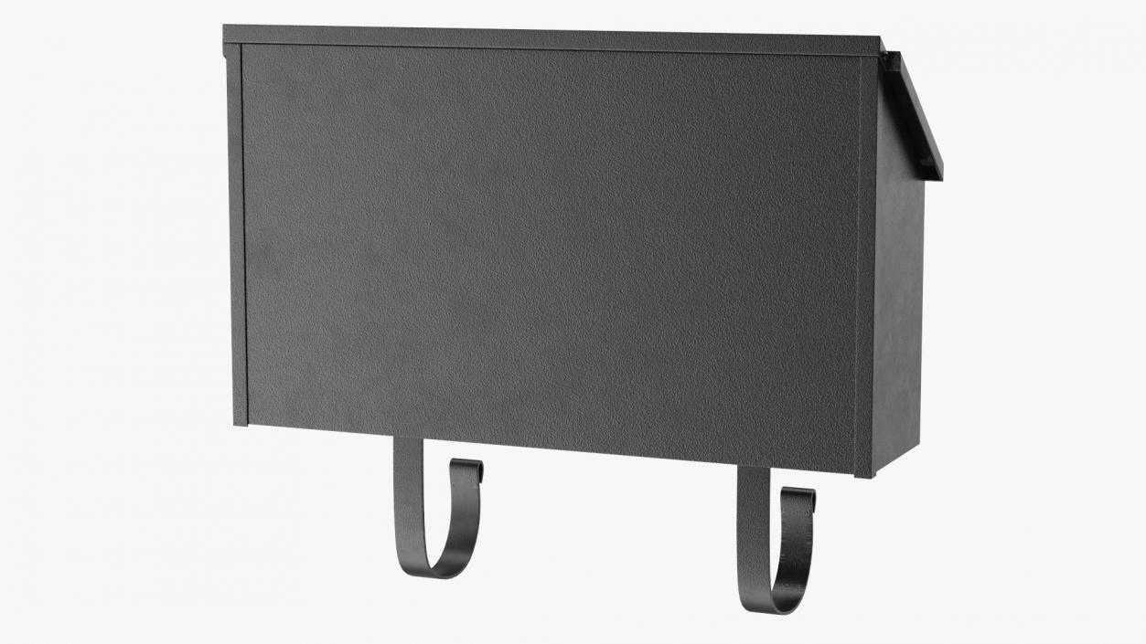 3D Wall Mount Black Standard Mailbox model