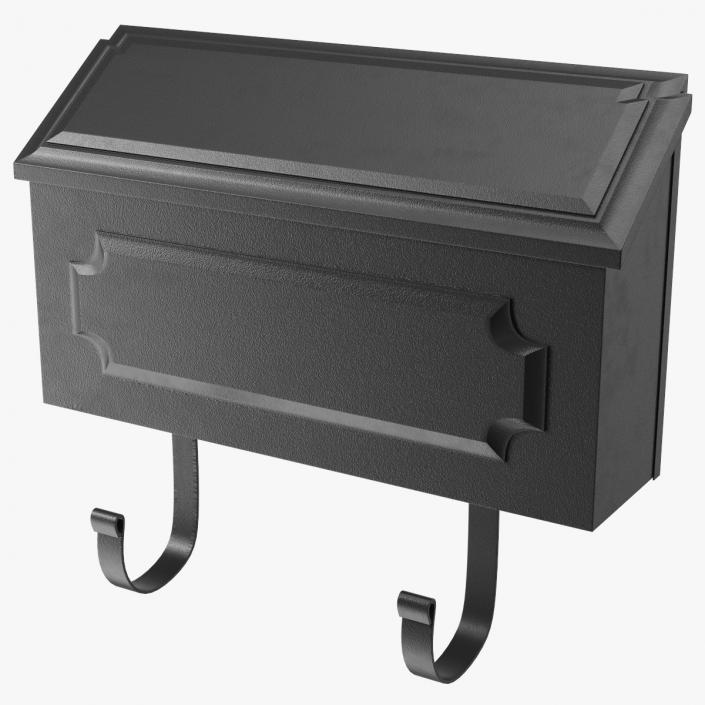 3D Wall Mount Black Standard Mailbox model