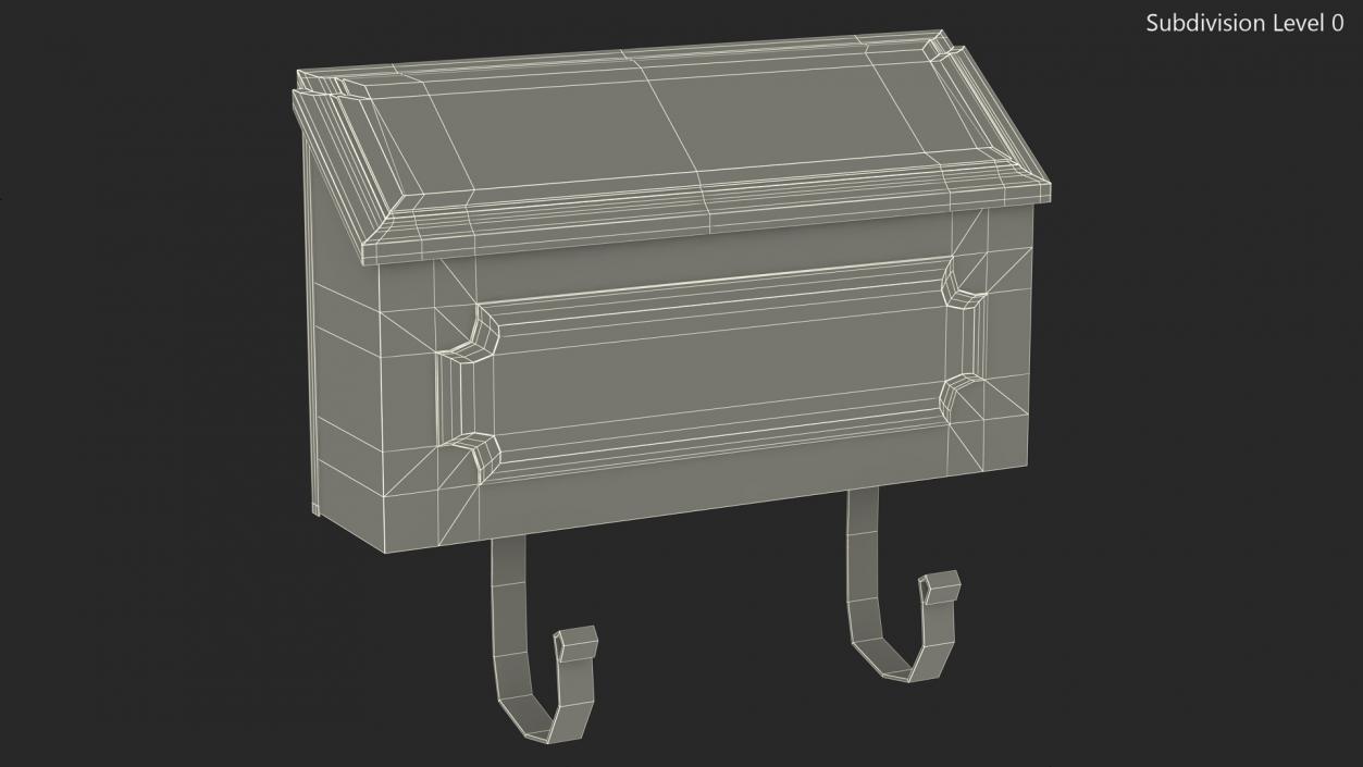 3D Wall Mount Black Standard Mailbox model