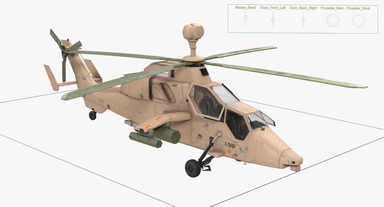 3D model Eurocopter Tigre EC665 Spain Rigged