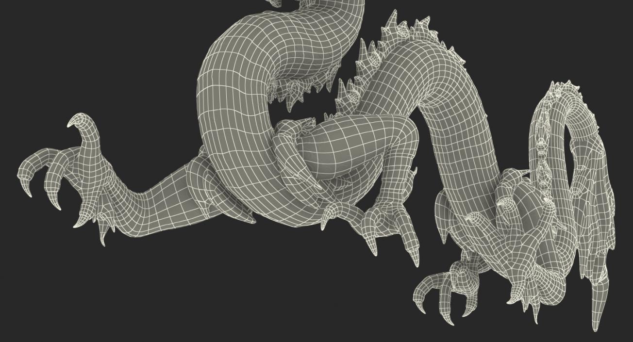 3D Golden Chinese Dragon Rigged model