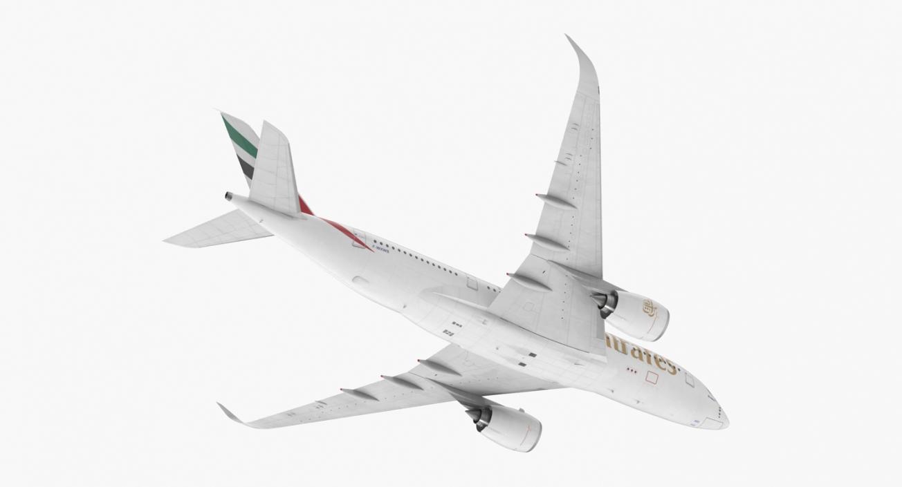 Airbus A350-800 Emirates Air Line Rigged 3D Model 3D model