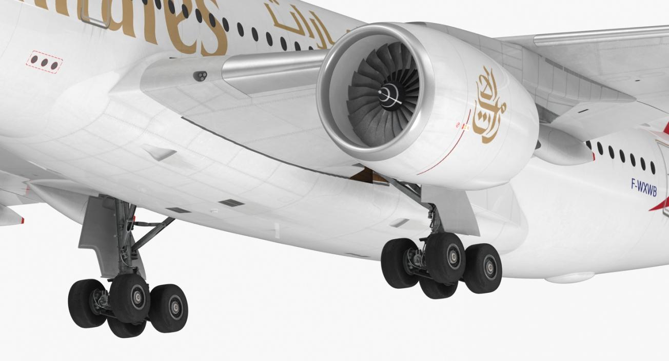 Airbus A350-800 Emirates Air Line Rigged 3D Model 3D model